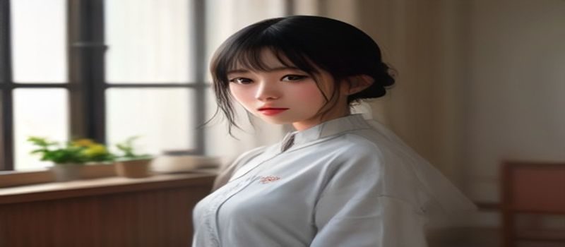 清新风格美女在室内柔光环境中的写真封面图，画面氛围唯美、色调温暖，与美女自慰主题内容相关